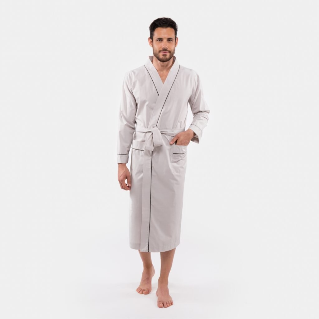 Men's Long Robe Beige