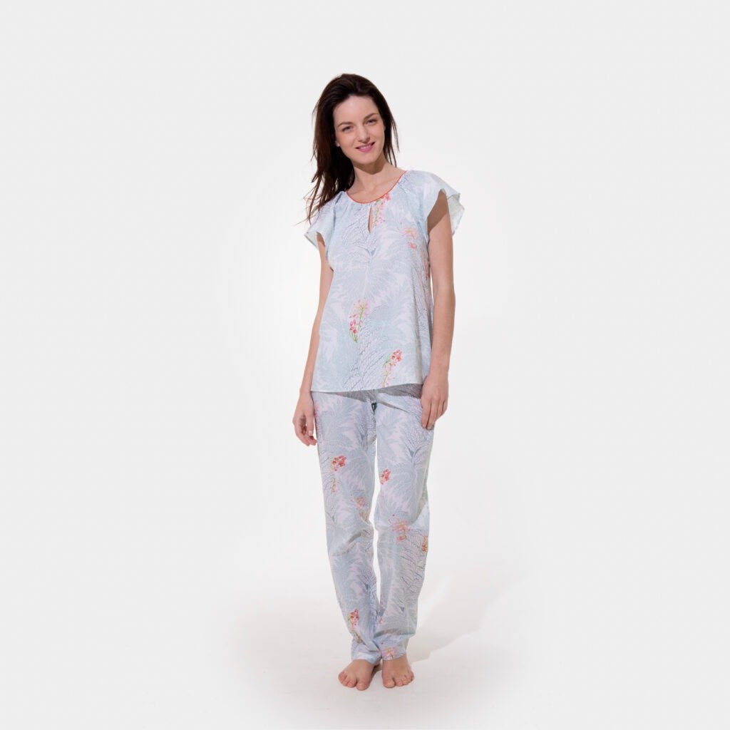 Women's Aqua (Woven) Pyjamas